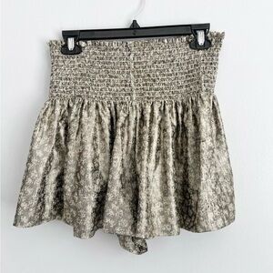 KOCH Size M • Floral Metallic Silky Mini Skort Shorts.